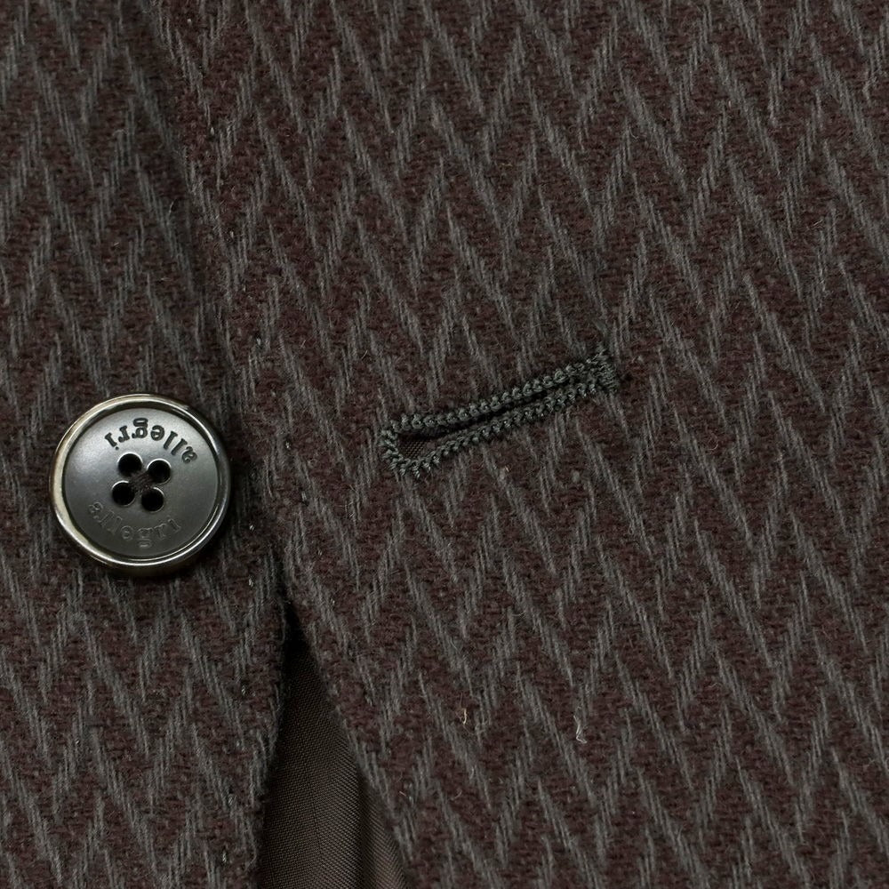 【中古】【未使用】アレグリ Allegri ウールナイロン カジュアルジャケット ブラウンxカーキグレー【 46 】【 状態ランクS 】【 メンズ 】