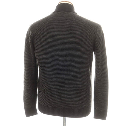 【中古】アレグリ Allegri ウールアクリル ジップアップ カーディガン ブラックxグレー【 46 】【 状態ランクA 】【 メンズ 】