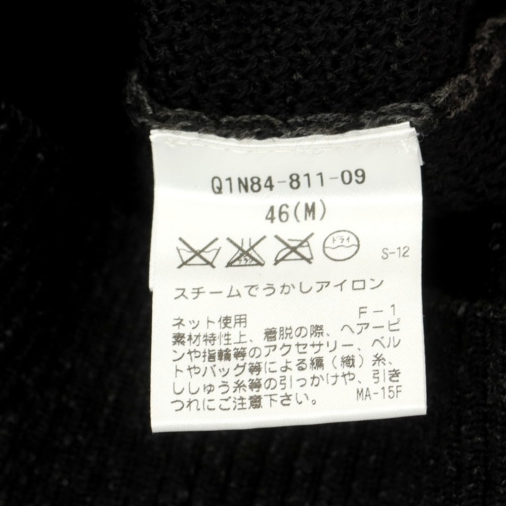 【中古】アレグリ Allegri ウールアクリル ジップアップ カーディガン ブラックxグレー【 46 】【 状態ランクA 】【 メンズ 】