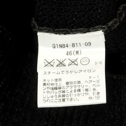 【中古】アレグリ Allegri ウールアクリル ジップアップ カーディガン ブラックxグレー【 46 】【 状態ランクA 】【 メンズ 】