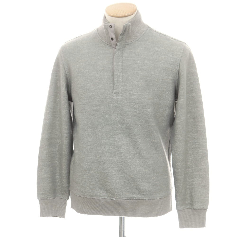 【中古】アレグリ Allegri ウールポリエステル ハーフスナップボタン スタンドカラー プルオーバーニット グレー【 46 】【 状態ランクC 】【 メンズ 】