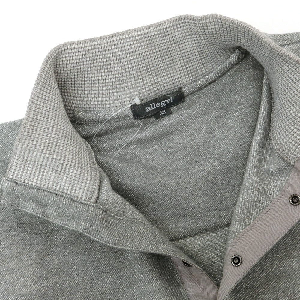 【中古】アレグリ Allegri ウールポリエステル ハーフスナップボタン スタンドカラー プルオーバーニット グレー【 46 】【 状態ランクC 】【 メンズ 】