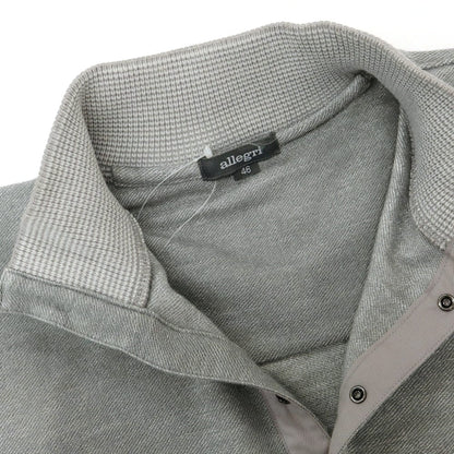 【中古】アレグリ Allegri ウールポリエステル ハーフスナップボタン スタンドカラー プルオーバーニット グレー【 46 】【 状態ランクC 】【 メンズ 】