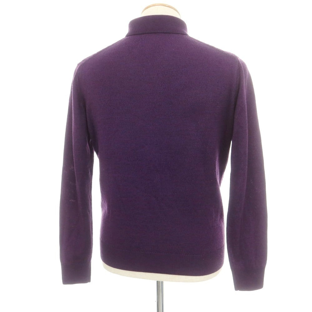【中古】アレグリ Allegri ウールアクリル ハーフジップ 襟付き プルオーバーニット パープル【 46 】【 状態ランクB 】【 メンズ 】