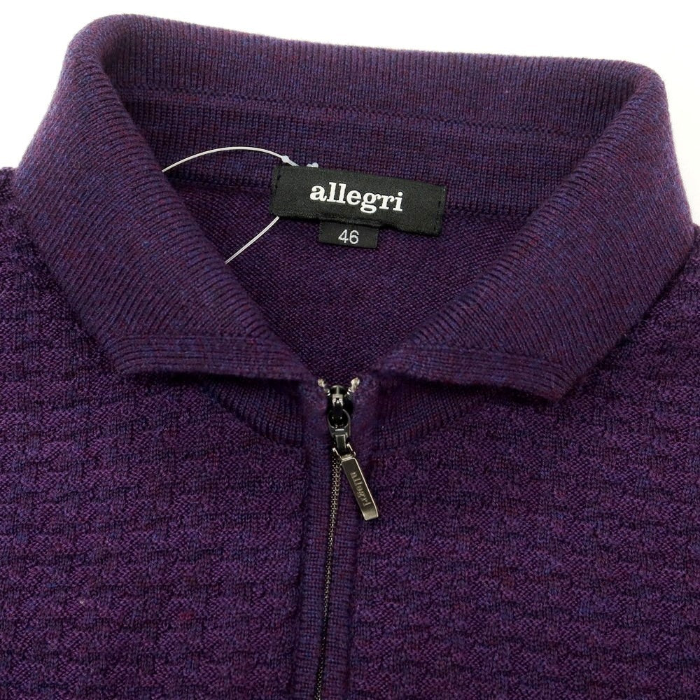 【中古】アレグリ Allegri ウールアクリル ハーフジップ 襟付き プルオーバーニット パープル【サイズ46】【 状態ランクB 】【 メンズ 】 [DPD]