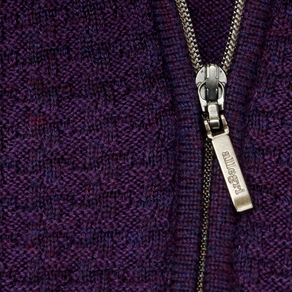 【中古】アレグリ Allegri ウールアクリル ハーフジップ 襟付き プルオーバーニット パープル【サイズ46】【 状態ランクB 】【 メンズ 】 [DPD]