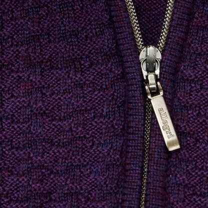 【中古】アレグリ Allegri ウールアクリル ハーフジップ 襟付き プルオーバーニット パープル【 46 】【 状態ランクB 】【 メンズ 】