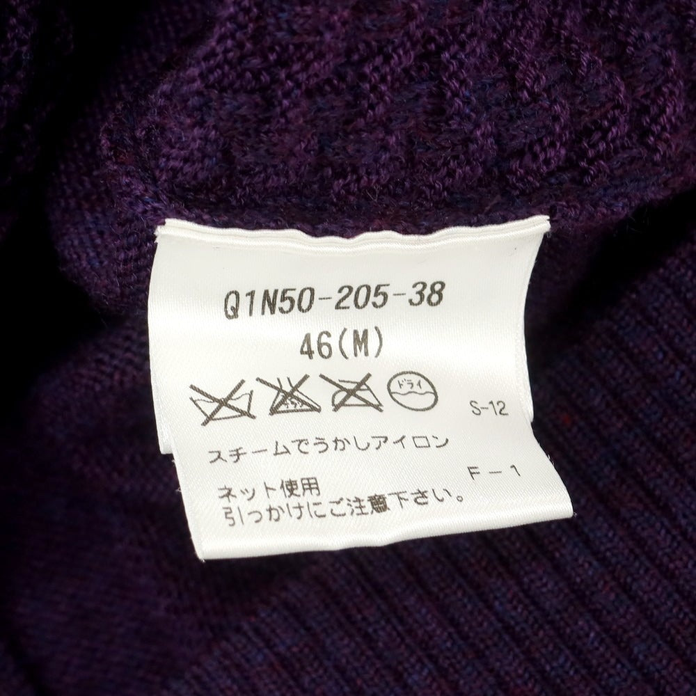 【中古】アレグリ Allegri ウールアクリル ハーフジップ 襟付き プルオーバーニット パープル【 46 】【 状態ランクB 】【 メンズ 】