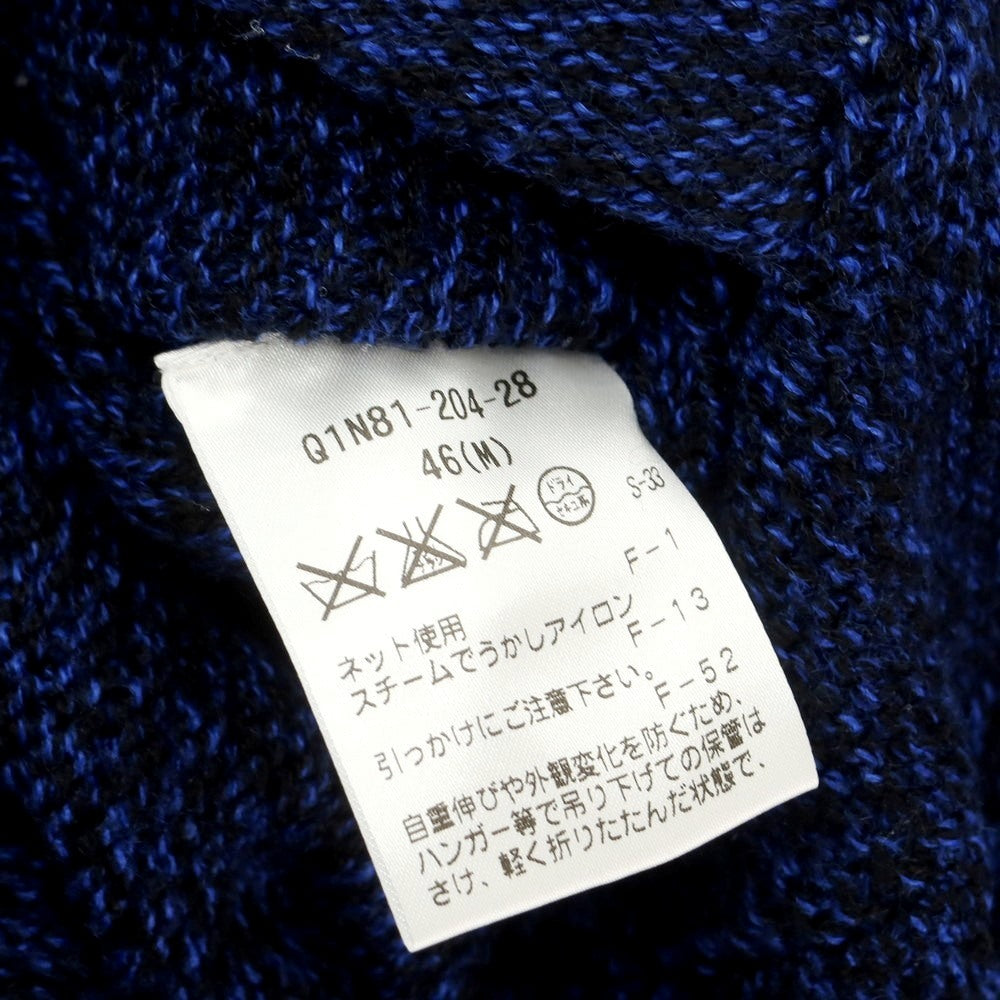 【中古】アレグリ Allegri ウールアクリル ジップアップ ニット パーカー ブルーxブラック【 46 】【 状態ランクA 】【 メンズ 】