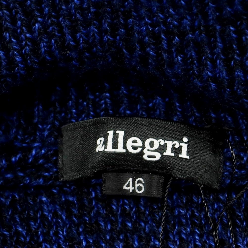 【中古】アレグリ Allegri ウールアクリル ジップアップ ニット パーカー ブルーxブラック【 46 】【 状態ランクA 】【 メンズ 】