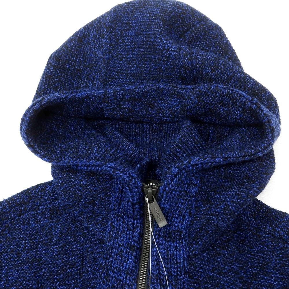 【中古】アレグリ Allegri ウールアクリル ジップアップ ニット パーカー ブルーxブラック【 46 】【 状態ランクA 】【 メンズ 】