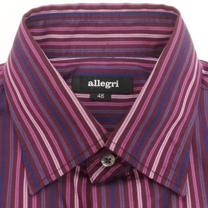 【中古】アレグリ Allegri コットン ストライプ スナップダウン カジュアルシャツ パープル【 46 】【 状態ランクB 】【 メンズ 】