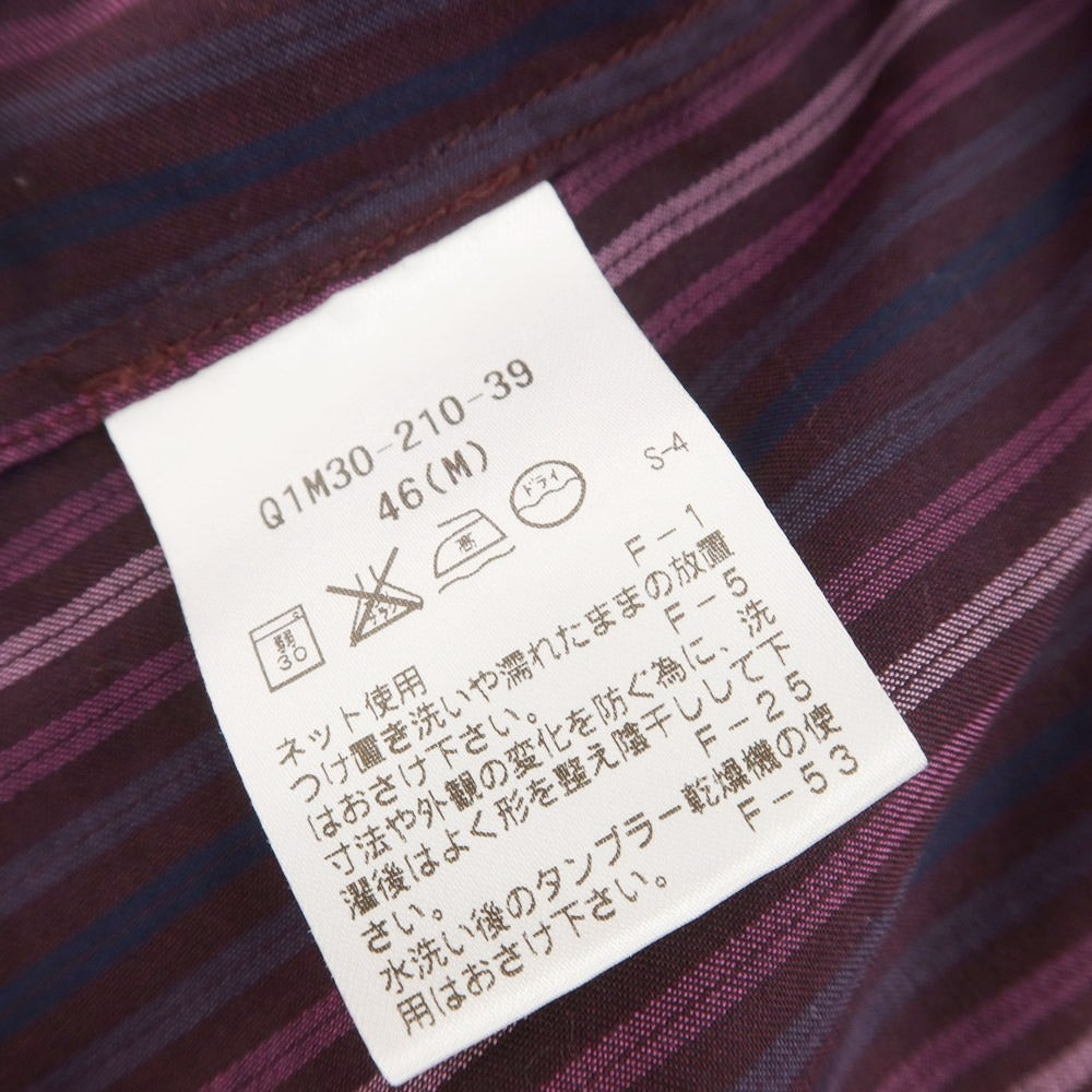 【中古】アレグリ Allegri コットン ストライプ スナップダウン カジュアルシャツ パープル【 46 】【 状態ランクB 】【 メンズ 】