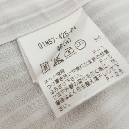 【中古】アレグリ Allegri コットン ストライプ ホリゾンタルカラー ドレスシャツ ホワイトxグレー【 46 】【 状態ランクB 】【 メンズ 】