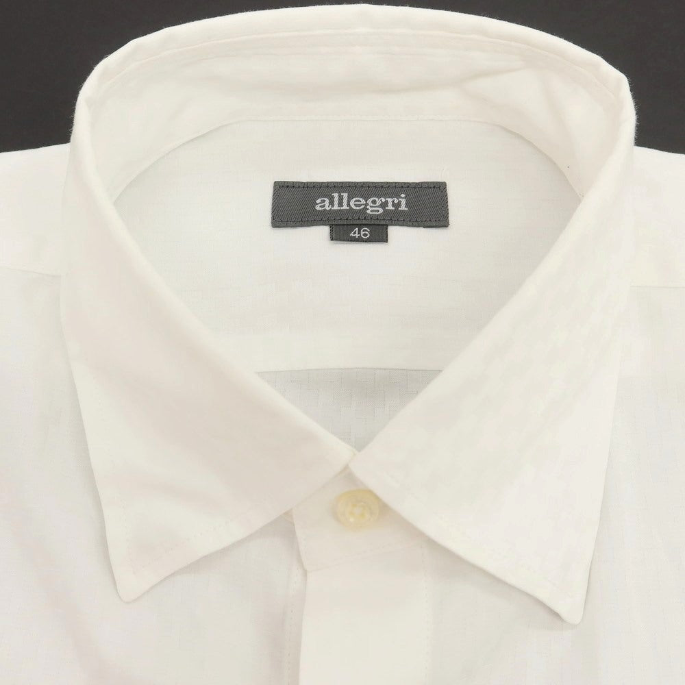 【中古】アレグリ Allegri コットン ジャカード スナップダウン ドレスシャツ ホワイト【 46 】【 状態ランクB 】【 メンズ 】