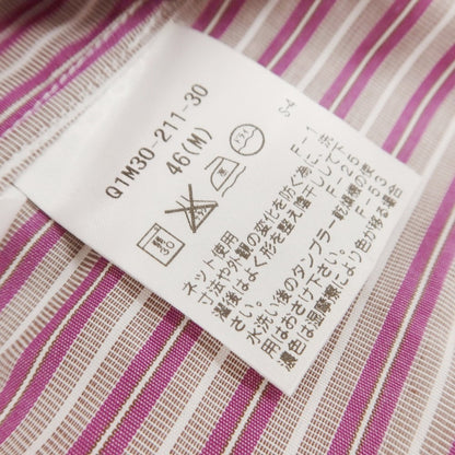 【中古】アレグリ Allegri コットン ストライプ スナップダウン カジュアルシャツ ピンクパープルxブラウン【 46 】【 状態ランクA 】【 メンズ 】