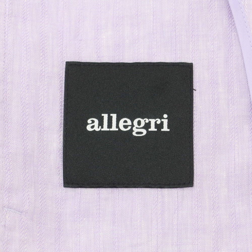 【中古】【未使用】アレグリ Allegri ストライプ リネン サファリジャケット ラベンダー【 46（M） 】【 状態ランクS 】【 メンズ 】