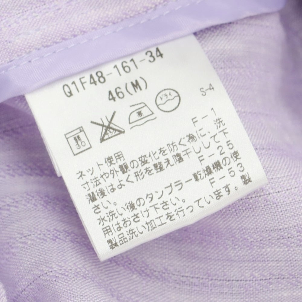 【中古】【未使用】アレグリ Allegri ストライプ リネン サファリジャケット ラベンダー【 46（M） 】【 状態ランクS 】【 メンズ 】
