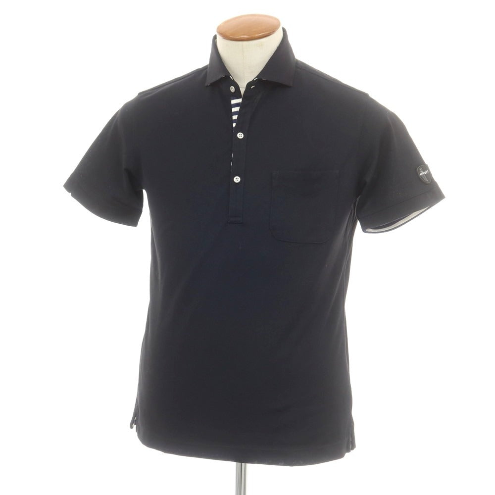 【中古】アレグリ Allegri コットンポリエステル 半袖ポロシャツ ブラックネイビー【 46 】【 状態ランクB 】【 メンズ 】