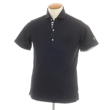 【中古】アレグリ Allegri コットンポリエステル 半袖ポロシャツ ブラックネイビー【 46 】【 状態ランクB 】【 メンズ 】