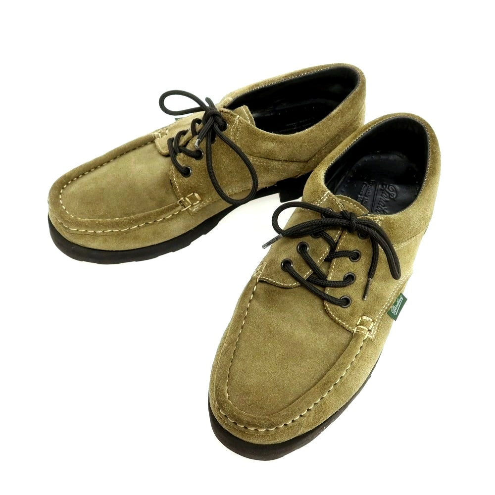 【中古】パラブーツ Paraboot THIERS スエード モカシンシューズ オリーブ系【 9 】【 状態ランクB 】【 メンズ 】