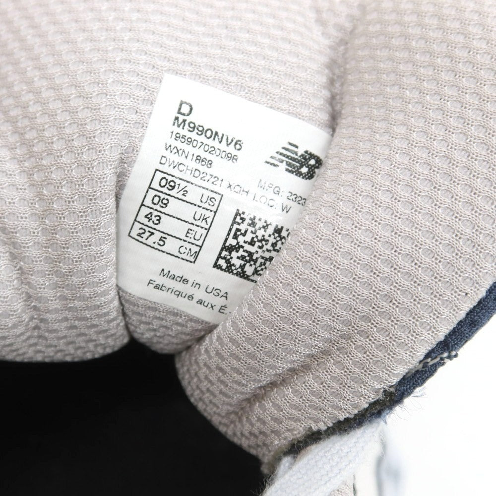【中古】ニューバランス NEW BALANCE M990 NV6 USA製 スニーカー ネイビー【 27.5 】【 状態ランクA 】【 メンズ 】