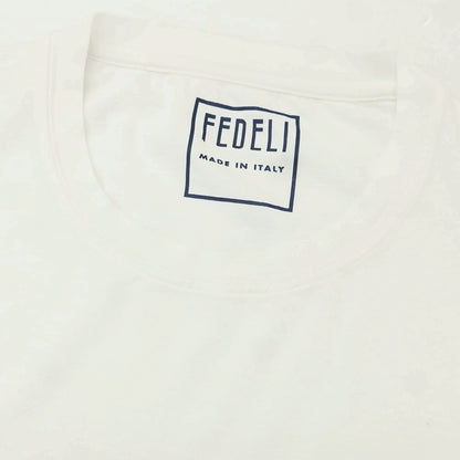 【新品】フェデーリ FEDELI ストレッチ コットン クルーネック 半袖Tシャツ ホワイト【 52 】【 状態ランクN 】【 メンズ 】