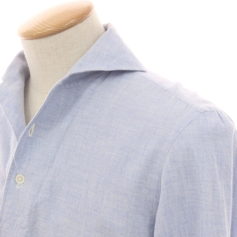 【中古】ジ イングレーゼ G.Inglese Sharon別注 コットン プルオーバー カジュアルシャツ ライトブルー【 38 】【 状態ランクD 】【 メンズ 】