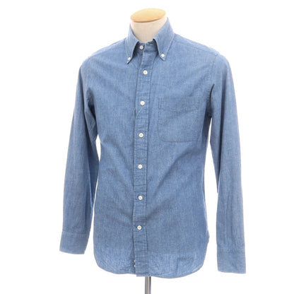 【中古】ビームスエフ BEAMS F コットン ボタンダウン カジュアルシャツ ブルー【 38 】【 状態ランクC 】【 メンズ 】