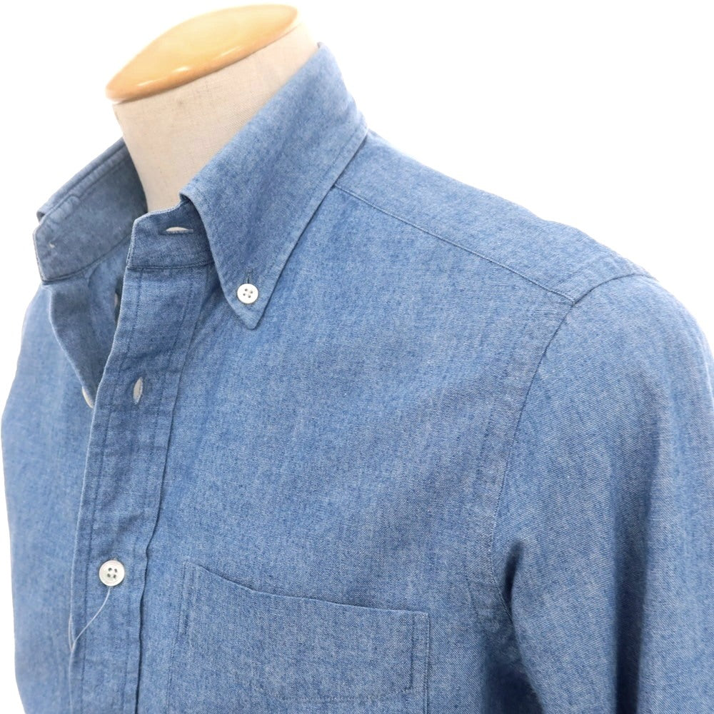【中古】ビームスエフ BEAMS F コットン ボタンダウン カジュアルシャツ ブルー【 38 】【 状態ランクC 】【 メンズ 】