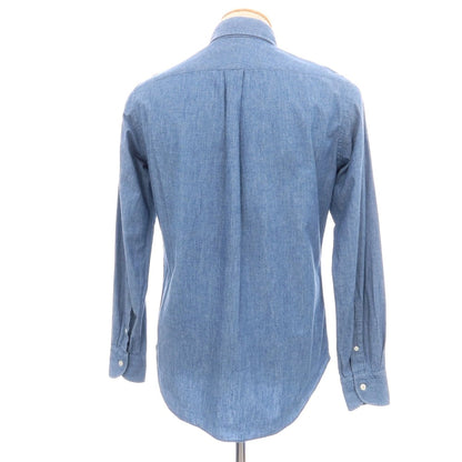 【中古】ビームスエフ BEAMS F コットン ボタンダウン カジュアルシャツ ブルー【 38 】【 状態ランクC 】【 メンズ 】