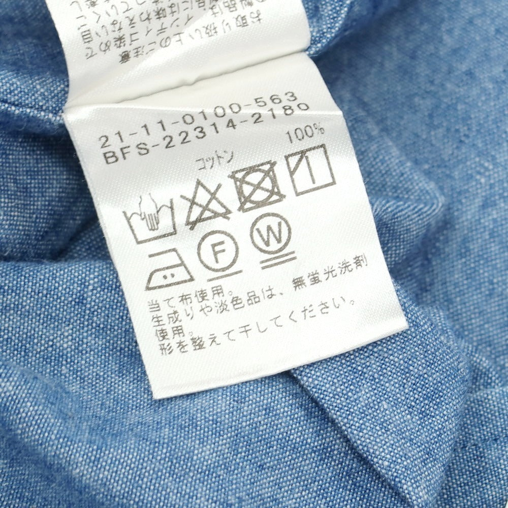 【中古】ビームスエフ BEAMS F コットン ボタンダウン カジュアルシャツ ブルー【 38 】【 状態ランクC 】【 メンズ 】