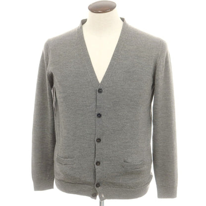 【中古】ロベルトコリーナ ROBERTO COLLINA ハイゲージ ウール カーディガン グレー【 50 】【 状態ランクB 】【 メンズ 】