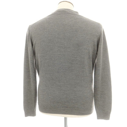 【中古】ロベルトコリーナ ROBERTO COLLINA ハイゲージ ウール カーディガン グレー【 50 】【 状態ランクB 】【 メンズ 】