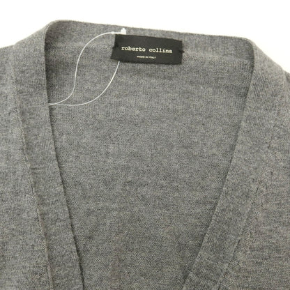【中古】ロベルトコリーナ ROBERTO COLLINA ハイゲージ ウール カーディガン グレー【 50 】【 状態ランクB 】【 メンズ 】