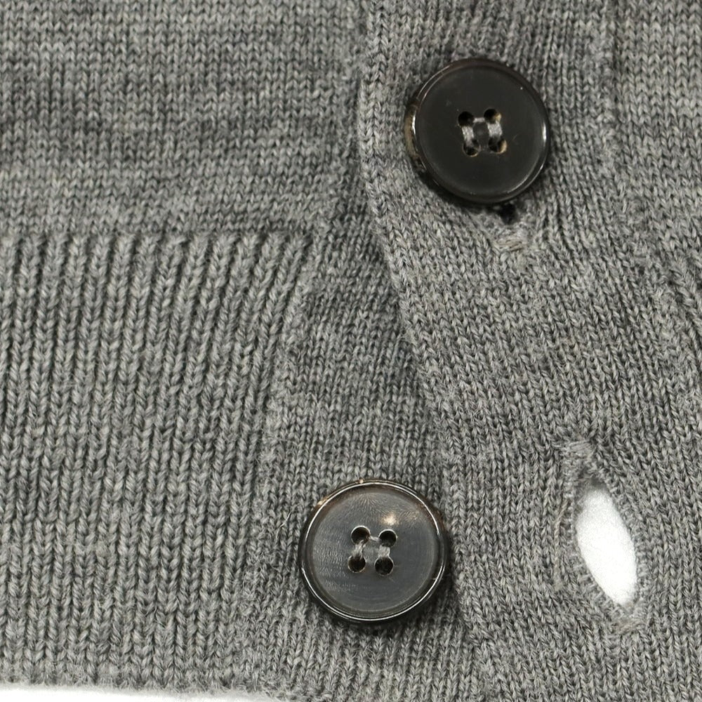 【中古】ロベルトコリーナ ROBERTO COLLINA ハイゲージ ウール カーディガン グレー【 50 】【 状態ランクB 】【 メンズ 】