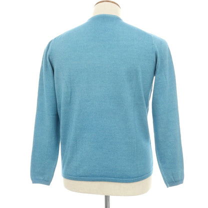 【中古】クルチアーニ CRUCIANI ガーメントダイ ウール Vネック プルオーバーニット ライトブルー【 48 】【 状態ランクC 】【 メンズ 】