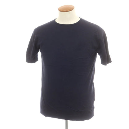 【中古】ジョンスメドレー JOHN SMEDLEY ハイゲージ シーアイランドコットン クルーネック 半袖 プルオーバーニット ネイビー【 M 】【 状態ランクB 】【 メンズ 】