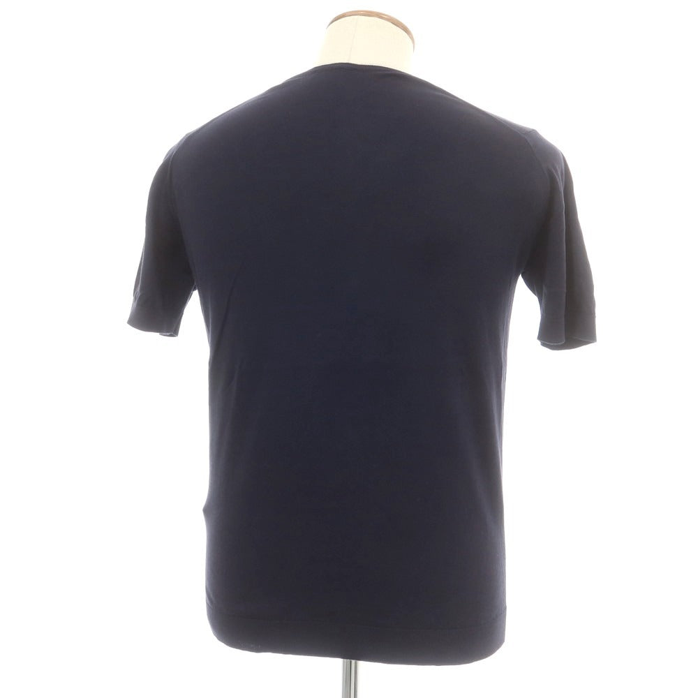 【中古】ジョンスメドレー JOHN SMEDLEY ハイゲージ シーアイランドコットン クルーネック 半袖 プルオーバーニット ネイビー【 M 】【 状態ランクB 】【 メンズ 】