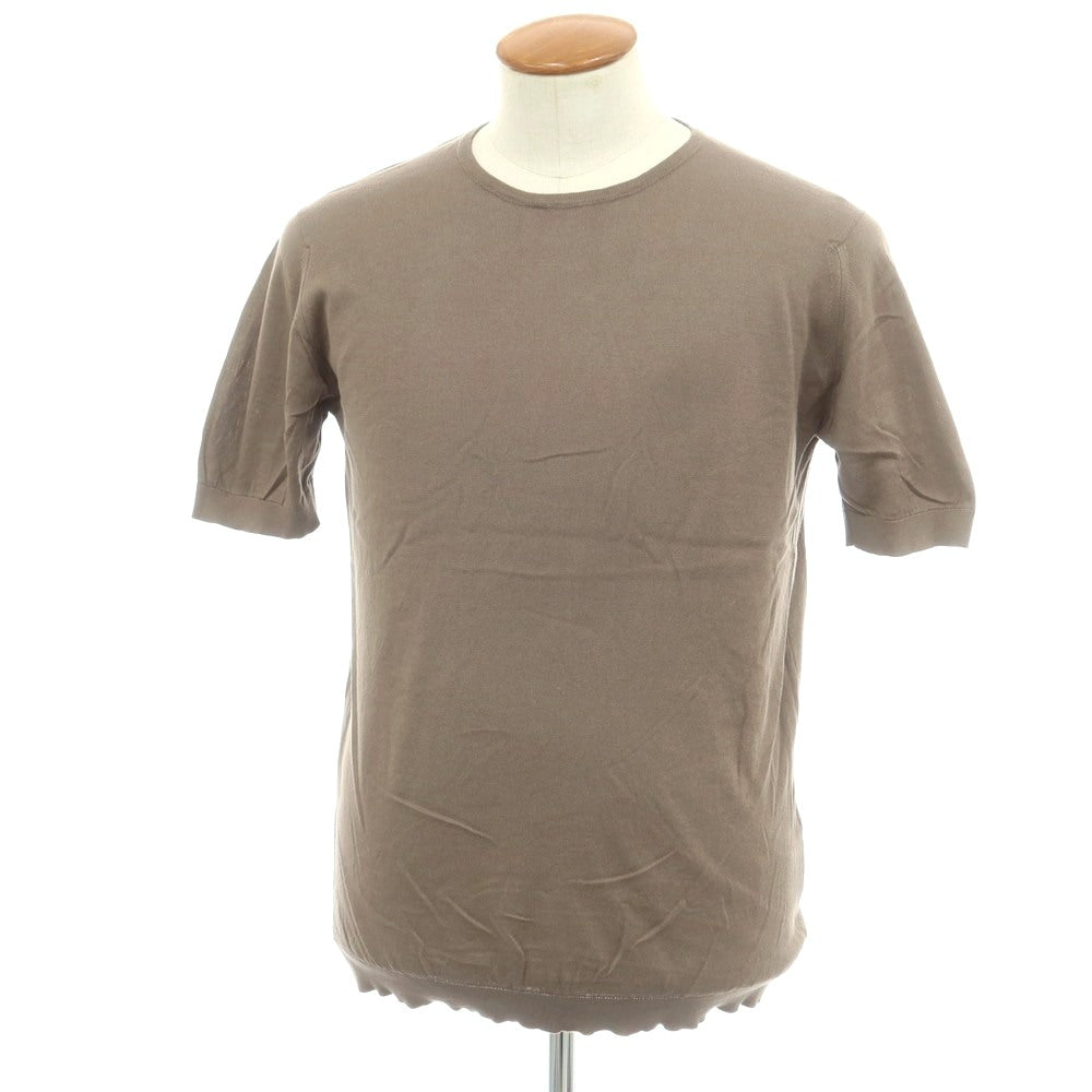 【中古】ジョンスメドレー JOHN SMEDLEY ハイゲージ シーアイランドコットン クルーネック 半袖 プルオーバーニット トープ系【 M 】【 状態ランクB 】【 メンズ 】