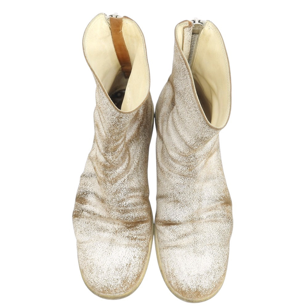 【中古】グイディ GUIDI バックジップ ブーツ ホワイトxブラウン【 43 】【 状態ランクB 】【 メンズ 】