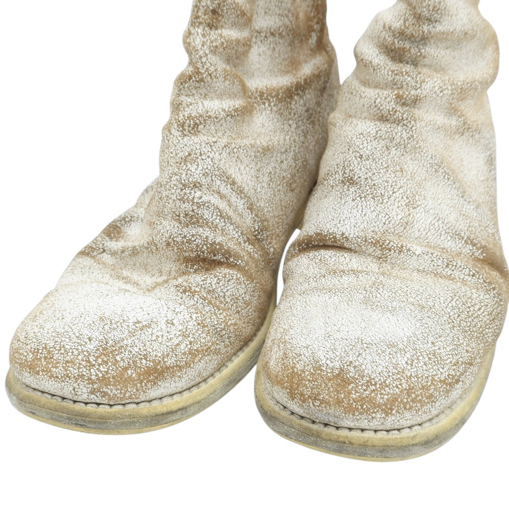 【中古】グイディ GUIDI バックジップ ブーツ ホワイトxブラウン【 43 】【 状態ランクB 】【 メンズ 】