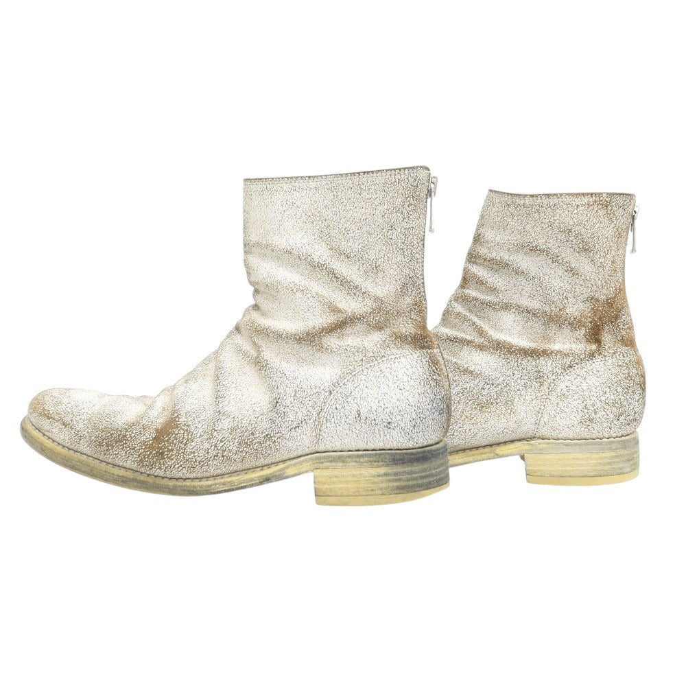 【中古】グイディ GUIDI バックジップ ブーツ ホワイトxブラウン【 43 】【 状態ランクB 】【 メンズ 】