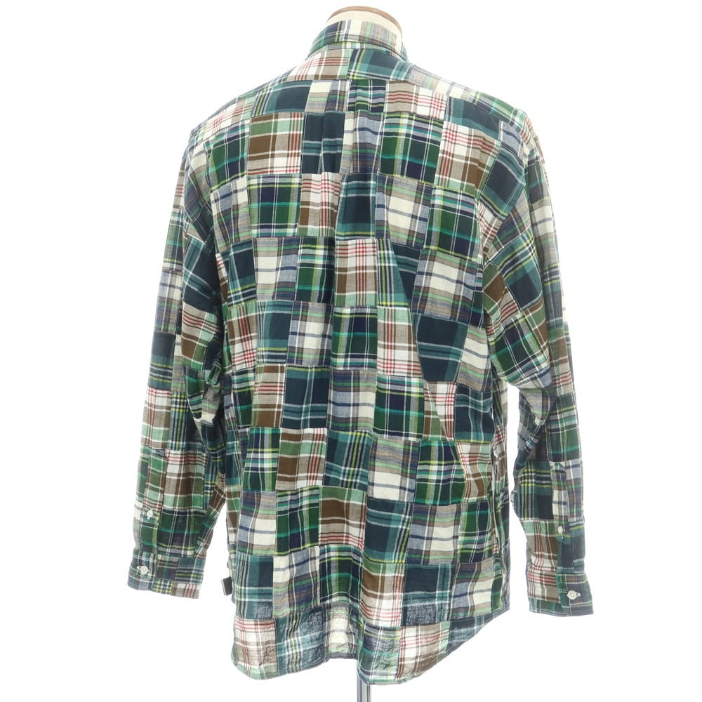 【中古】ブローシュア BROCHURE BD PATCHWORK MADRAS コットン チェック ボタンダウン カジュアルシャツ グリーン【 M 】【 状態ランクB 】【 メンズ 】