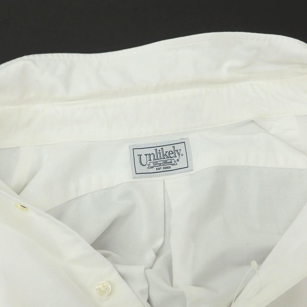 【中古】アンライクリー UNLIKELY コットン ボタンダウン カジュアルシャツ ホワイト【 L 】【 状態ランクC 】【 メンズ 】
