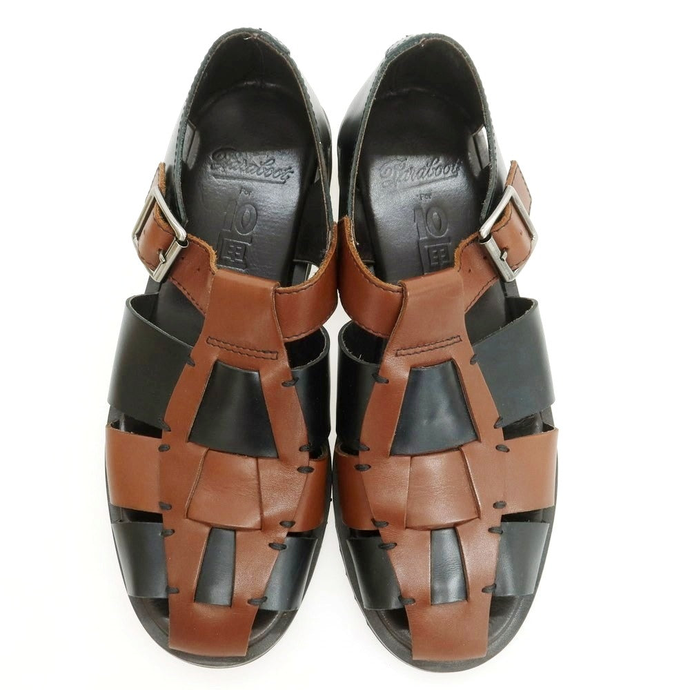 【中古】テンボックス TENBOX × PARABOOT PACIFIC グルカサンダル ブラウンxブラック【 40 】【 状態ランクB 】【 メンズ 】