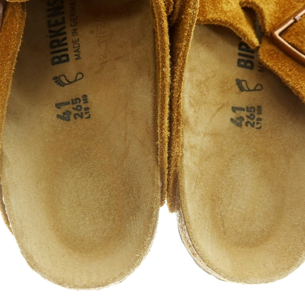 【中古】ビルケンシュトック BIRKENSTOCK BOSTON スエード サンダル ブラウン【 26.5 】【 状態ランクB 】【 メンズ 】