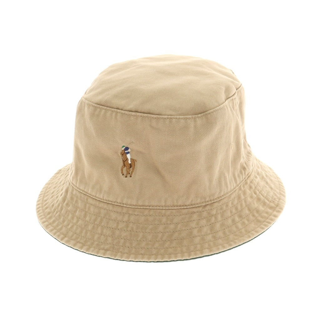 【中古】ポロ ラルフローレン Polo Ralph Lauren BEAMS別注 リバーシブル コットン バケットハット ベージュxグリーン【 状態ランクB 】【 メンズ 】