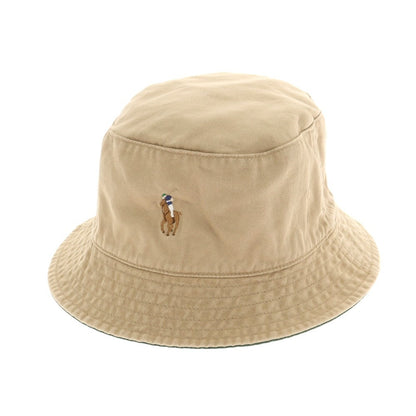 【中古】ポロ ラルフローレン Polo Ralph Lauren BEAMS別注 リバーシブル コットン バケットハット ベージュxグリーン【 状態ランクB 】【 メンズ 】