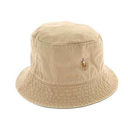 【中古】ポロ ラルフローレン Polo Ralph Lauren BEAMS別注 リバーシブル コットン バケットハット ベージュxグリーン【 状態ランクB 】【 メンズ 】